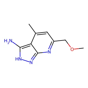 6-(methoxymethyl)-4-methyl-2H-pyrazolo[3,4-b]pyridin-3-amine structure