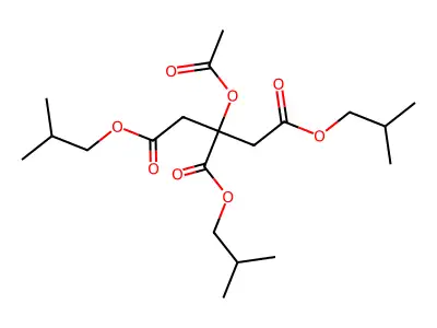 Tris(2-methylpropyl) 2-(acetyloxy)propane-1,2,3-tricarboxylate structure