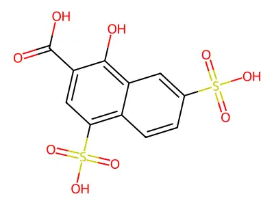 2-Naphthalenecarboxylic acid, 1-hydroxy-4,7-disulfo- structure