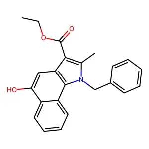 ethyl 1-benzyl-5-hydroxy-2-methyl-1H-benzo[g]indole-3-carboxylate structure