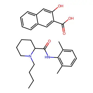 Bupivacaine 3-hydroxy-2-naphthoate structure