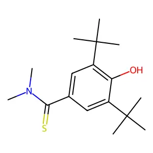 3,5-di-tert-butyl-4-hydroxy-N,N-dimethylbenzenecarbothioamide structure