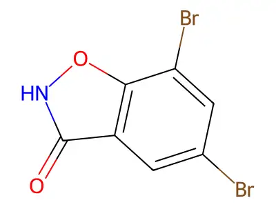 1,2-Benzisoxazol-3(2H)-one, 5,7-dibromo- structure
