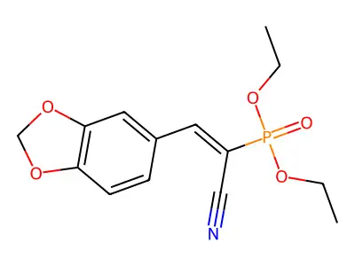 3-(1,3-Benzodioxol-5-yl)-2-diethoxyphosphorylprop-2-enenitrile structure