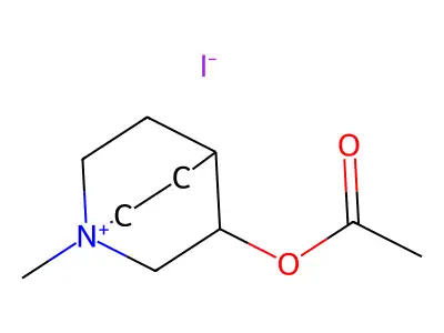 Quinuclidinium, 3-hydroxy-1-methyl-, iodide, acetate structure