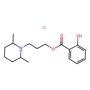 3-(2,6-Dimethylpiperidin-1-yl)propyl 2-hydroxybenzoate--hydrogen chloride (1/1) structure