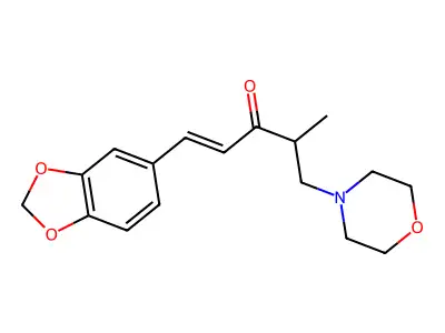 1-(3,4-Methylenedioxyphenyl)-4-methyl-5-morpholino-1-pentene-3-one structure