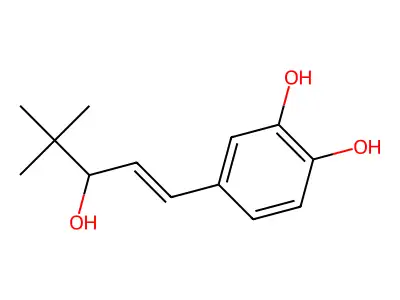 4-(3-Hydroxy-4,4-dimethylpent-1-enyl)benzene-1,2-diol structure