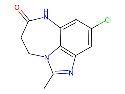 Imidazo(1,5,4-ef)(1,5)benzodiazepin-6(7H)-one, 4,5-dihydro-9-chloro-2-methyl- structure