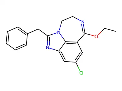 Imidazo(4,5,1-jk)(1,4)benzodiazepine, 4,5-dihydro-9-chloro-7-ethoxy-2-(phenylmethyl)- structure