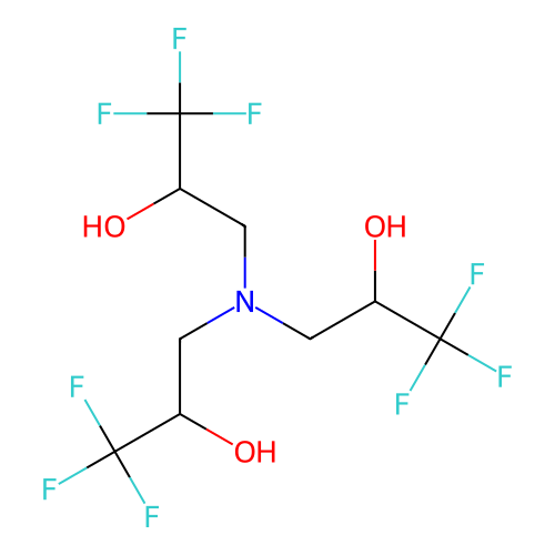Tris(2-hydroxy-3,3,3-trifluoropropyl)amine structure