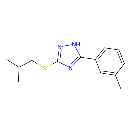 isobutyl 3-(3-methylphenyl)-1H-1,2,4-triazol-5-yl sulfide structure
