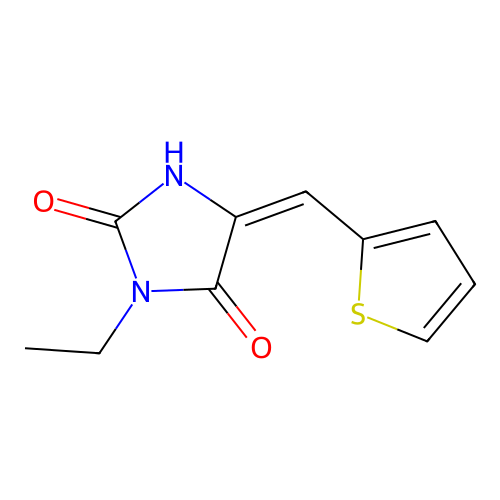 3-Ethyl-5-(thiophen-2-ylmethylidene)imidazolidine-2,4-dione structure