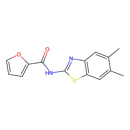 N-(5,6-dimethyl-1,3-benzothiazol-2-yl)-2-furamide structure