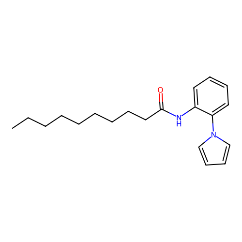 N-(2-pyrrol-1-ylphenyl)decanamide structure