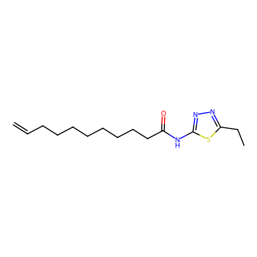 N-(5-ethyl-1,3,4-thiadiazol-2-yl)undec-10-enamide structure
