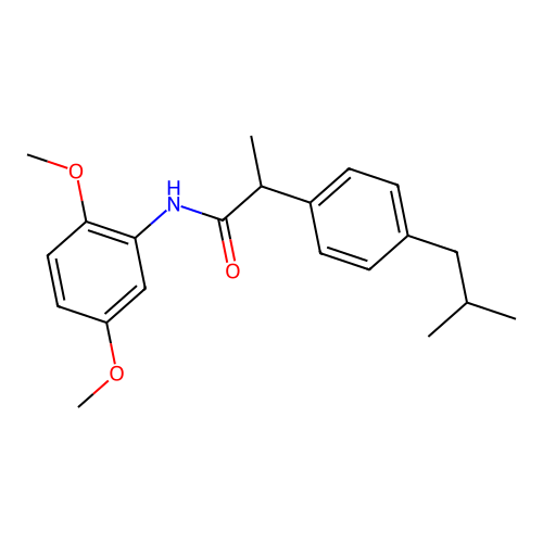 N-(2,5-dimethoxyphenyl)-2-(4-isobutylphenyl)propanamide structure