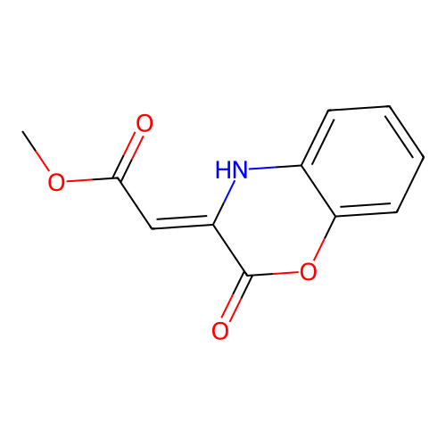 methyl (2Z)-2-(2-oxo-4H-1,4-benzoxazin-3-ylidene)acetate structure