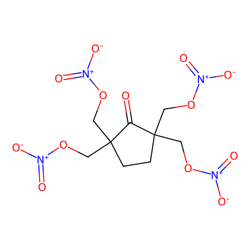 [1,3,3-Tris(nitrooxymethyl)-2-oxocyclopentyl]methyl nitrate structure
