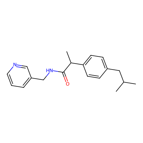 2-(4-isobutylphenyl)-N-(3-pyridinylmethyl)propanamide structure