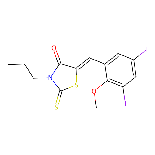 5-(3,5-Diiodo-2-methoxybenzylidene)-3-propyl-2-thioxo-1,3-thiazolidin-4-one structure