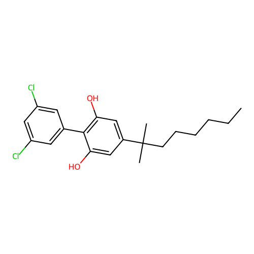 2-(3,5-Dichlorophenyl)-5-(2-methyloctan-2-yl)benzene-1,3-diol structure