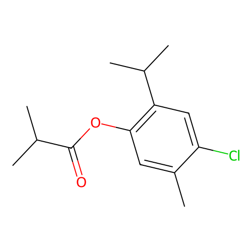 4-Chloro-2-isopropyl-5-methylphenyl 2-methylpropanoate structure