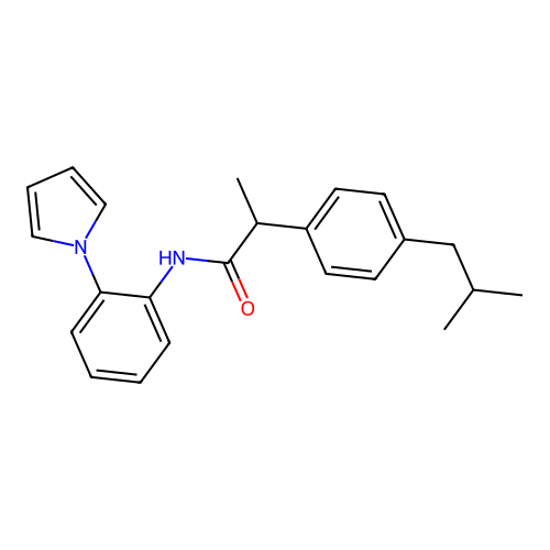 2-(4-isobutylphenyl)-N-[2-(1H-pyrrol-1-yl)phenyl]propanamide structure