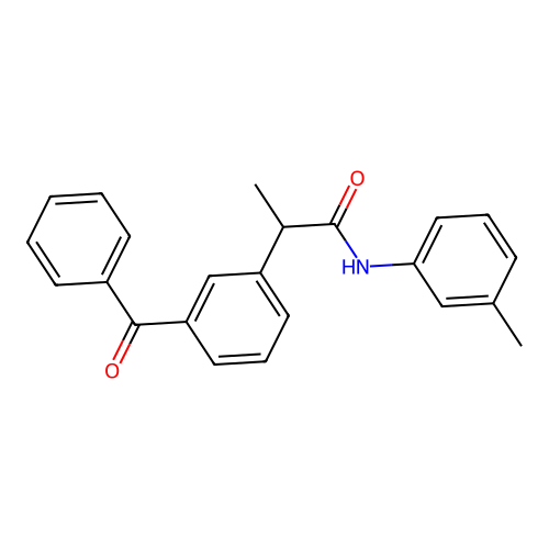 2-(3-benzoylphenyl)-N-(3-methylphenyl)propanamide structure