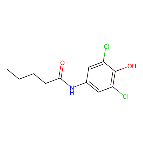 N-(3,5-dichloro-4-hydroxyphenyl)pentanamide structure