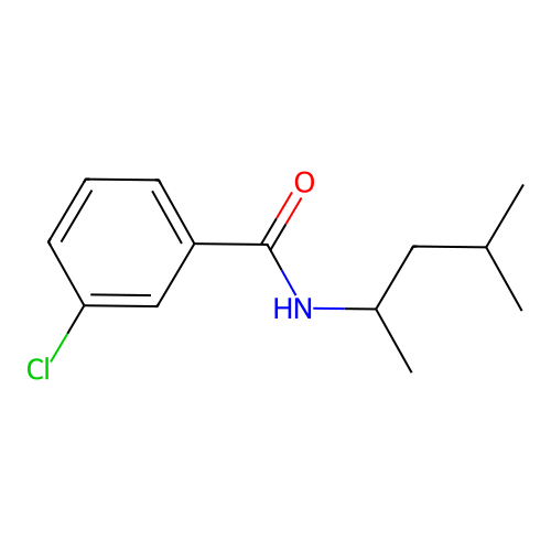 3-chloro-N-(1,3-dimethylbutyl)benzamide structure