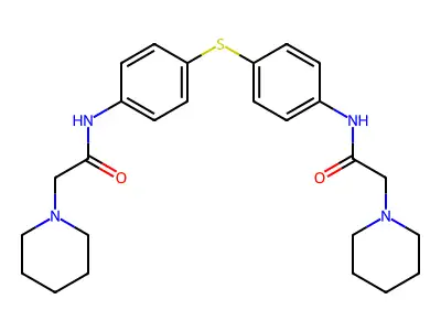 1-Piperidineacetamide, N,N'-(thiodi-4,1-phenylene)bis- structure