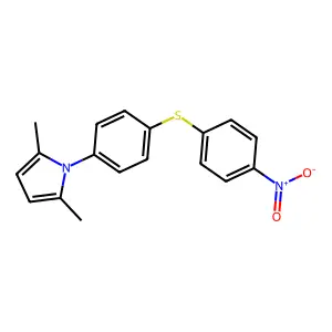 1H-Pyrrole, 2,5-dimethyl-1-(4-((4-nitrophenyl)thio)phenyl)- structure