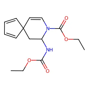 Ethyl 9-(ethoxycarbonylamino)-8-azaspiro[4.5]deca-1,3,6-triene-8-carboxylate structure