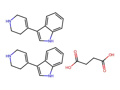 1H-Indole, 3-(1,2,3,6-tetrahydro-4-pyridinyl)-, succinate (2:1) structure