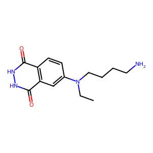 6-(N-(4-aminobutyl)-N-ethyl)amino-2,3-dihydrophthalazine-1,4-dione structure