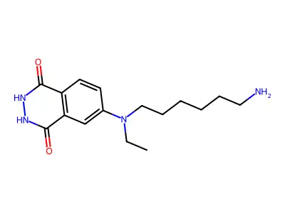 6-[6-Aminohexyl(ethyl)amino]-2,3-dihydrophthalazine-1,4-dione structure