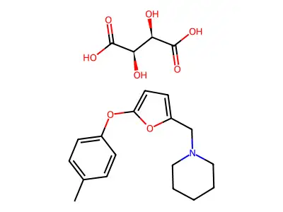 Piperidine, 1-(5-(p-tolyloxy)furfuryl)-, tartrate structure