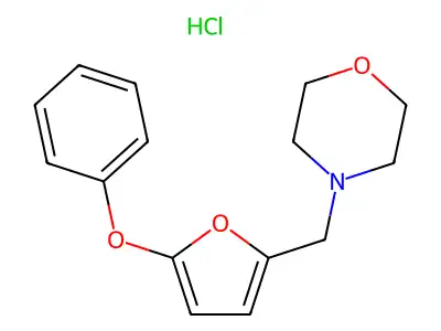 Morpholine, 4-(5-phenoxyfurfuryl)-, hydrochloride structure