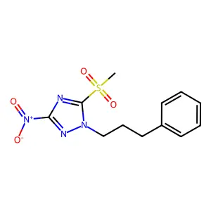 5-Methylsulfonyl-3-nitro-1-(3-phenylpropyl)-1,2,4-triazole structure