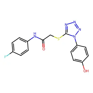 N-(4-fluorophenyl)-2-[1-(4-hydroxyphenyl)tetrazol-5-yl]sulfanylacetamide structure