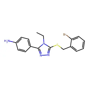 4-[5-[(2-Bromophenyl)methylsulfanyl]-4-ethyl-1,2,4-triazol-3-yl]aniline structure