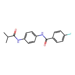 4-fluoro-N-{4-[(2-methylpropanoyl)amino]phenyl}benzamide structure