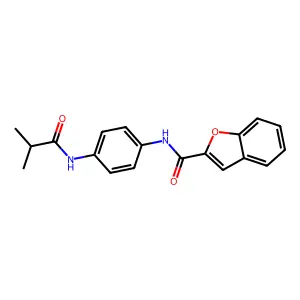 N-[4-(isobutyrylamino)phenyl]-1-benzofuran-2-carboxamide structure