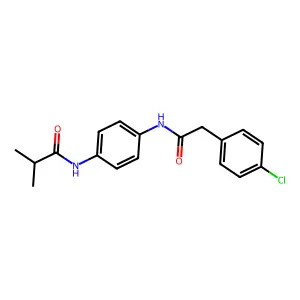 N-[4-[[2-(4-chlorophenyl)acetyl]amino]phenyl]-2-methylpropanamide structure