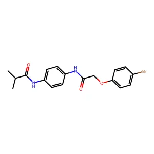 N-(4-{[(4-bromophenoxy)acetyl]amino}phenyl)-2-methylpropanamide structure