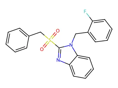 2-Benzylsulfonyl-1-[(2-fluorophenyl)methyl]benzimidazole structure