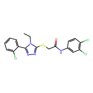 2-{[5-(2-chlorophenyl)-4-ethyl-4H-1,2,4-triazol-3-yl]sulfanyl}-N-(3,4-dichlorophenyl)acetamide structure