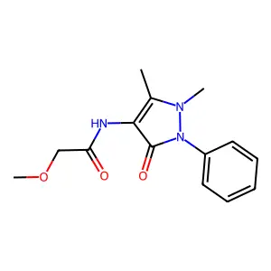 N-(1,5-dimethyl-3-oxo-2-phenylpyrazol-4-yl)-2-methoxyacetamide structure