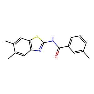 N-(5,6-dimethyl-1,3-benzothiazol-2-yl)-3-methylbenzamide structure